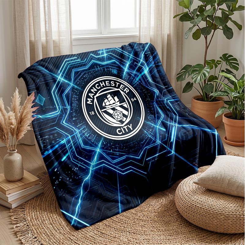 Manchester City Theme blanket Soft Flannel Blanket Plush Throw Blanket Cozy Sofa Bed Blanket for Home Decor