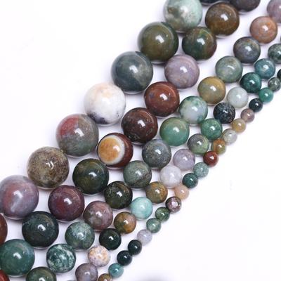 4/6/8/10/12 мм для изготовления ювелирных изделий DIY Браслеты Подвески Ожерелье Круглые свободные бусины-разделители Индийский агат Ручные работы Нежный материал для бисероплетения