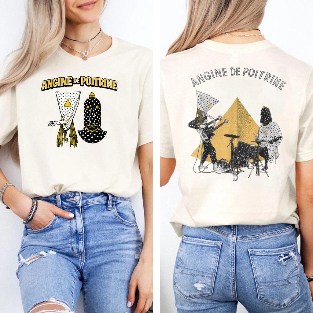 Angine De Poitrine Band Tee Vintage Music Fans Masked 2 Side T-Shirt