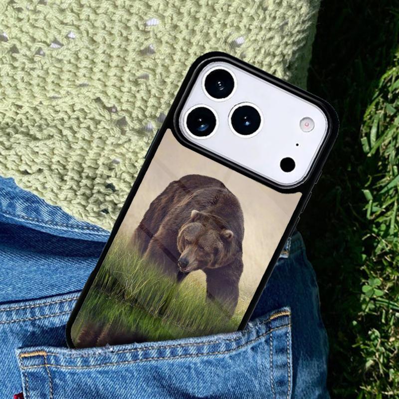 Милый чехол-бампер с гризли для IPhone 11 12 13 14 15 16e 17 Pro Max Coque для IPhone 17 Air