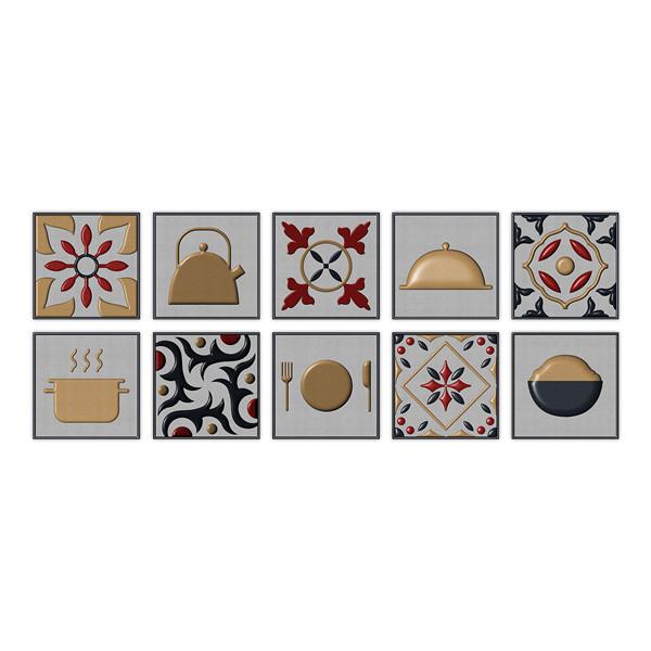 PVC Self-adhesive Sticker Waterproof DIY Tile Sticker Furniture Bathroom Kitchen Wall Stickers Removable Tile Stickers