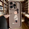 Злая Маленькая Девочка с Пучком Мягкий ТПУ Чехол для Телефона для iPhone 17 16 15 14 13 12 11 Pro Max Plus Ударопрочный Противоскользящий Чехол