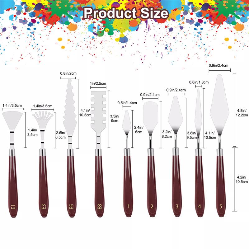 Ножи для масляной живописи из нержавеющей стали, Художественные шпатели, Палитра, Нож для смешивания, Скребок, Инструмент для рисования акрилом, гуашью