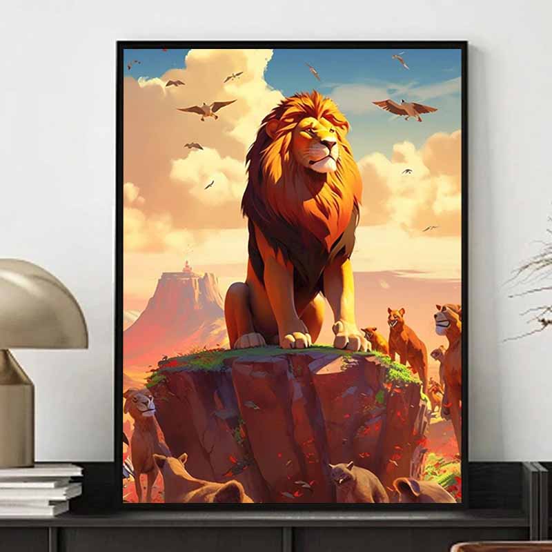 Disney 5D DIY Алмазная мозаика Король Лев Камень Гордости Классическая Сцена Иллюстрация Мультфильм Полная Алмазная Мозаика Алмазная Живопись Искусство Настенное УкрашениеНабор