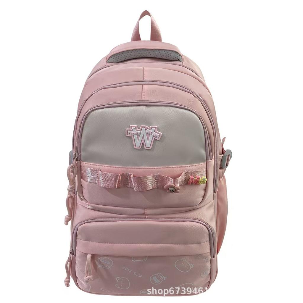 Schoolbag backpack female small fresh junior high school students niche design fashion personality double backpack new foreign style student schoolbag