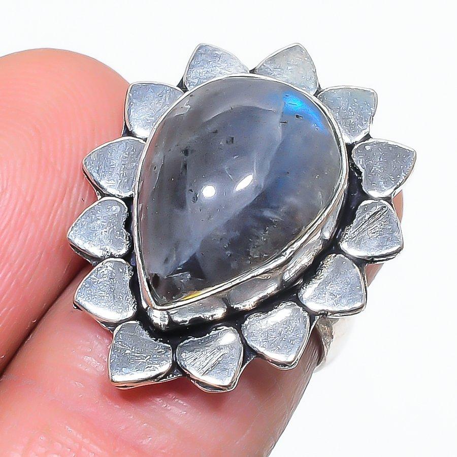 Labradorite Handmade 925 Sterling Silver Jewelry Ring Size 6 F9t03