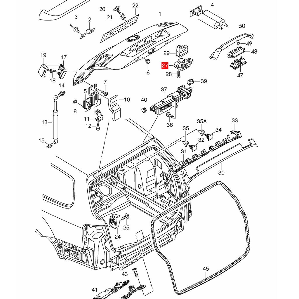 Подходит для блока замка багажника Volkswagen Golf, замка багажника 5K0827505A, 1K6827505E