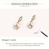 Bisaer Bright Colorful Rhinestones Alphabet A Round Shape Stud Earrings for Women Simple Jewelry