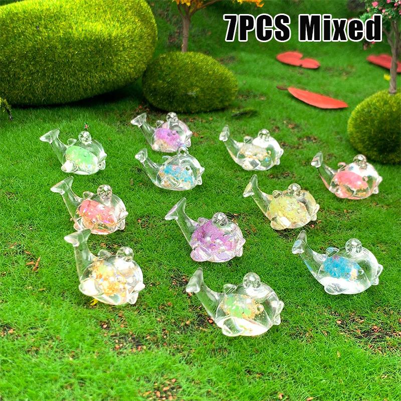 Светящийся маленький дельфин, украшение, мини-светящееся животное, подвеска, микро-сад, ландшафт, аквариум, украшение для рабочего стола