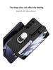 Магнитный кожаный бронированный чехол для Samsung Z Fold 5 с окошком для камеры и держателем для стилуса