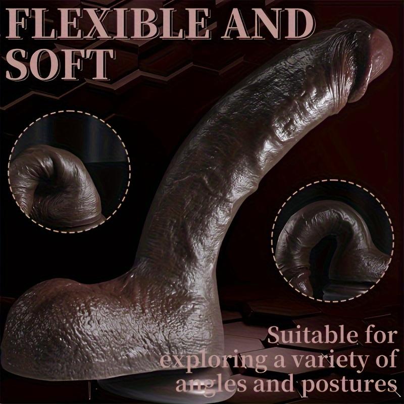 Реалистичный 10-дюймовый жидкий силиконовый дилдо: Большой вагинальный оргазмический мастурбатор со стимулятором точки G - подходит для мужчин, женщин и геев