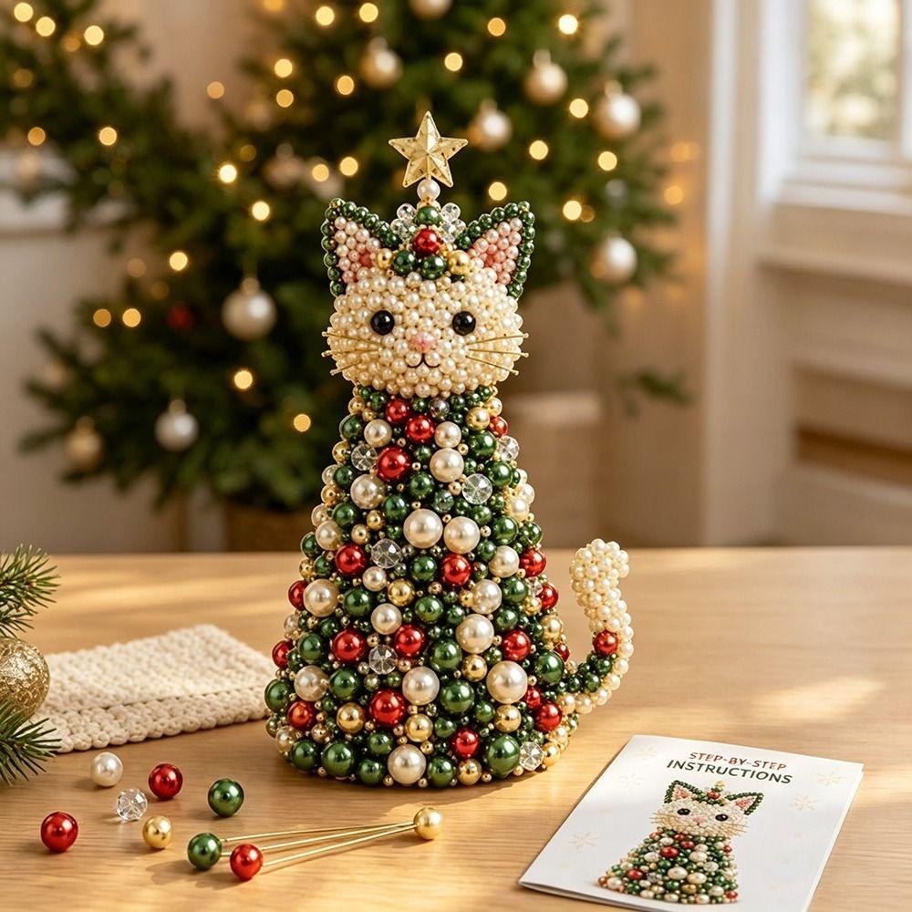 Home Tabletop Size DIY Ornament Making Set Multicolor Holiday Bead Craft Kits Gift Making