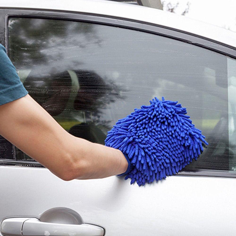 Thickened Chenille Car Washing Gloves Microfiber Super Absorbent Cleaning Towel Soft Coral Color Car Cleaning Gloves Auto Care