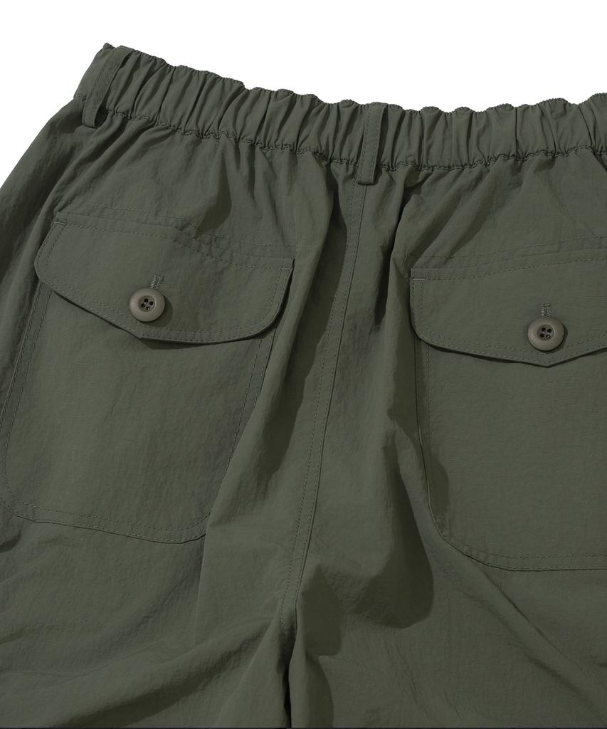 NOT4NERD Contour Shirring Nylon Cargo Pants - Khaki