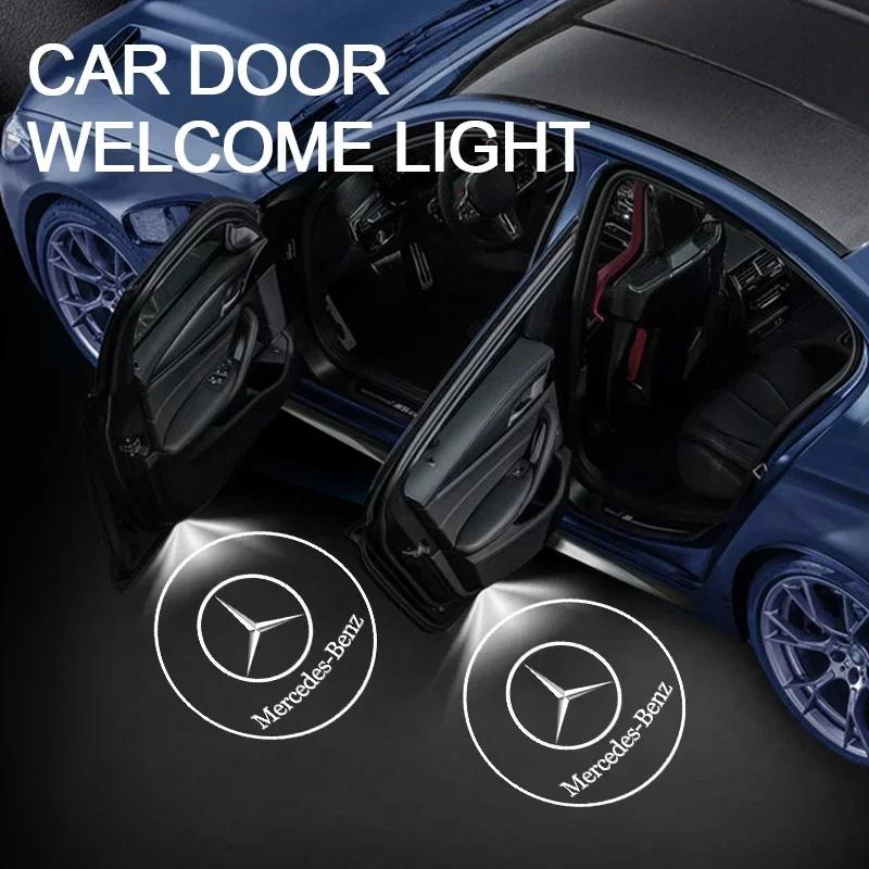 AAVL1 Car Door Welcome Lamp Laser Projector Logo Ghost Shadow Night Lights For Mercedes Benz W210 W211 W212 W221 W222 A C E G S R CLA1
