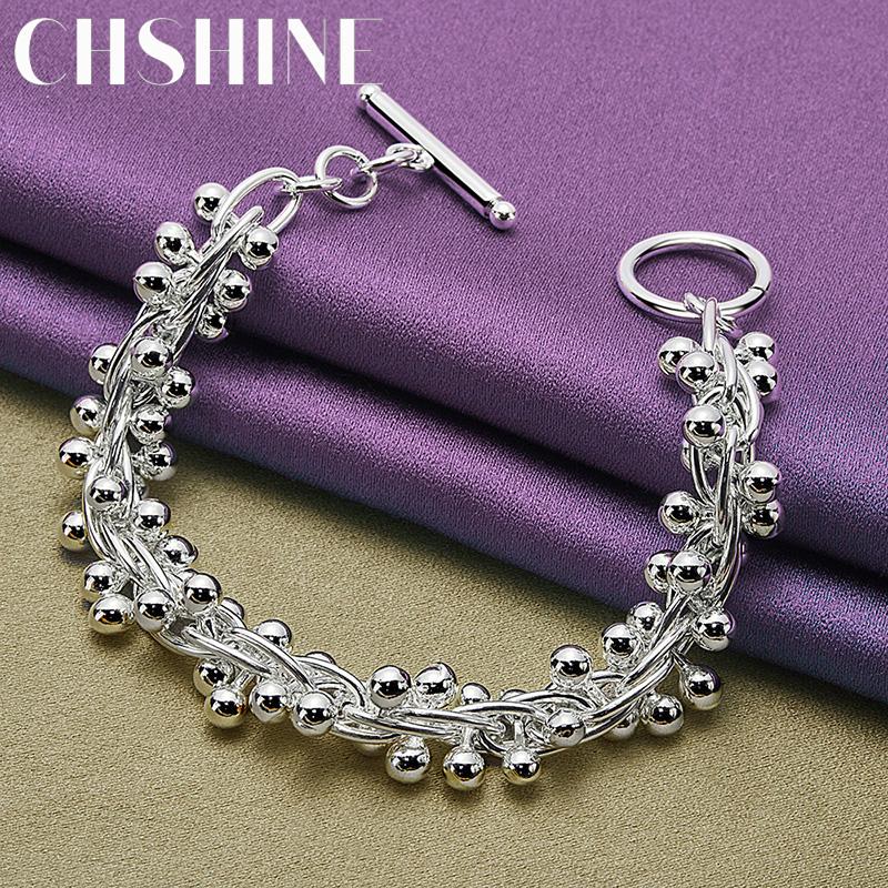 CHSHINE 925 стерлингового серебра виноград бусины цепочка браслет мода шарм свадебная вечеринка высокое качество для женщин ювелирные изделия