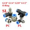 ПВХ ПЛ СЛ G1/8" G1/4" G3/8" G1/2" Уплотнительное кольцо 4 6 8 10 12 мм Быстроразъемный угловой фитинг для пневматической трубки Клапан Регулятор Воздушный компрессор