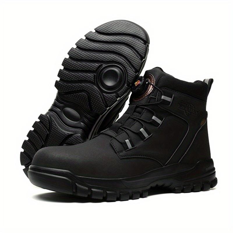 Steel Toe Work Safety Shoes - Puncture-Proof, Anti-Smash, Non-Slip, Shock-Absorbing, with Convenient Rotating Buckle, High-Top Protective Design