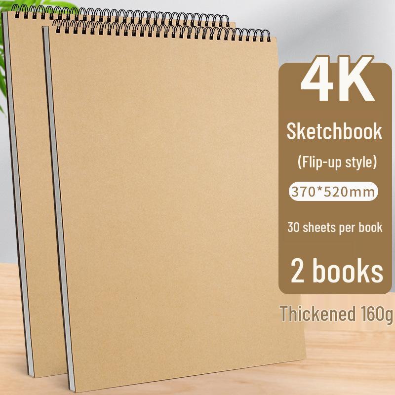 A4 Hardcover Spiral Sketchbook for Art Students & Children, A3/A4/8K Drawing Pad