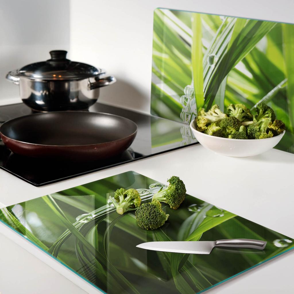 Tempered Multifunctional Decorative Glass Boards Grass Drops 2x40x52 cm