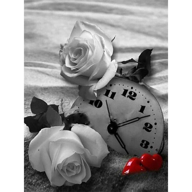 5D DIY Алмазная картина Вид на улицу Алмазная вышивка Роза Вышивка крестиком Ремесла Полный круглый дрель Домашний декор Подарок