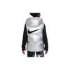 Nike Жилет детский с капюшоном на липучке с логотипом, однотонный, с принтом, молния, серебристый DZ9728-048