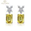 Серьги из стерлингового серебра 925 пробы желтого цвета квадратной формы, персонализированные лаконичные серьги для женщин FineTemperament, ювелирные изделия высокого качества, подарок