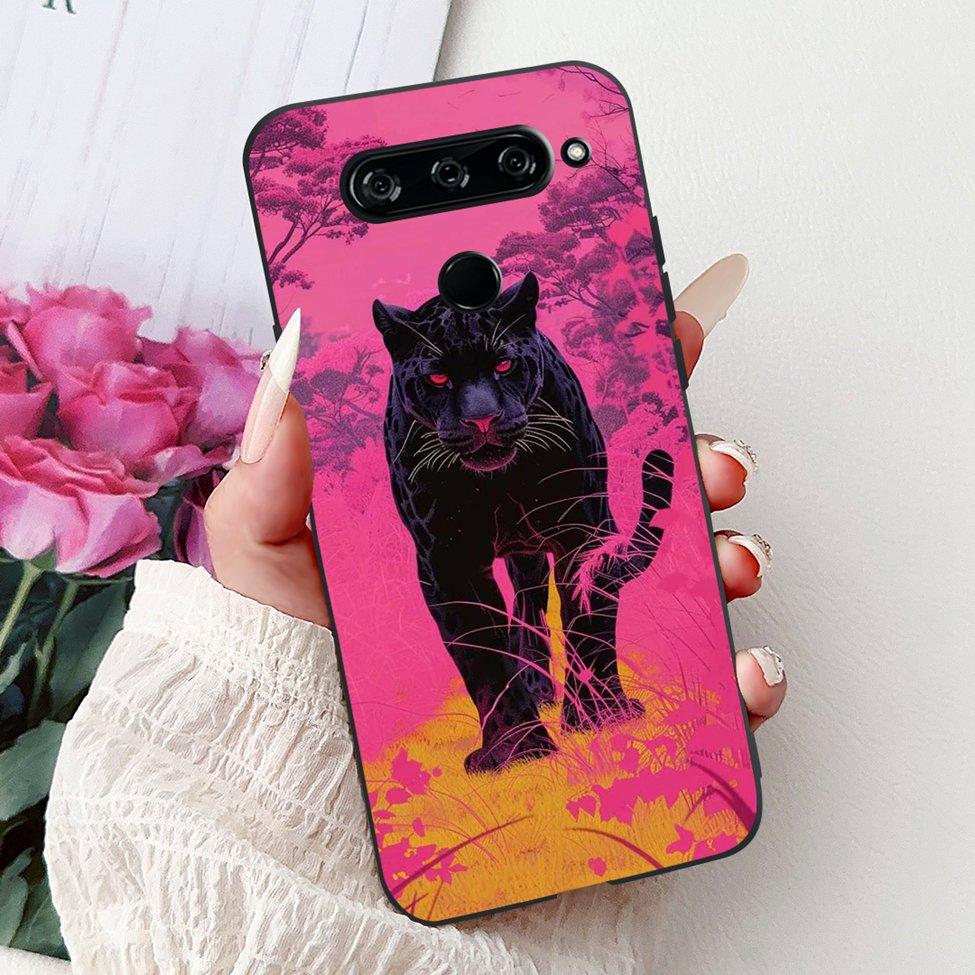 Чехол For LG V40 ThinQ Чехол-крышка Силиконовый Роскошный Модный Милый Кот Крутой Ударопрочный Бампер Корпус Для LG V405 LM-V405 LM-V409N