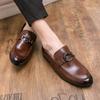 Уличная мода, мужские лоферы, слипоны, натуральная кожа, коричневые повседневные деловые модельные туфли, мужская обувь для вечеринки и свадьбы