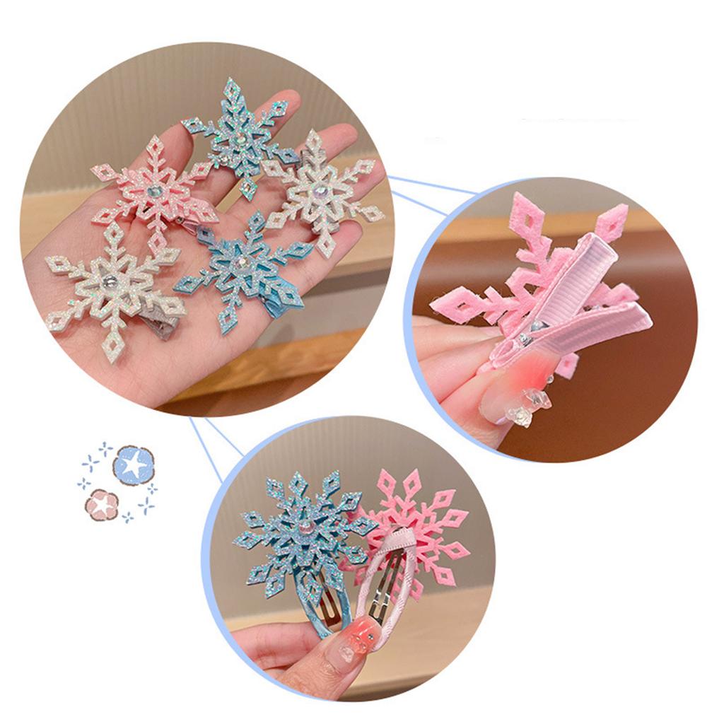 Заколка-снежинка Рождественская заколка Милая рождественская плоская заколка Шпилька Рождественская элегантная заколка для пучков