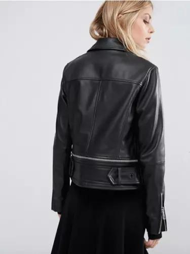 Genuine Lambskin Stylish Women's Leather Jacket Handmade New Motorcycle Biker