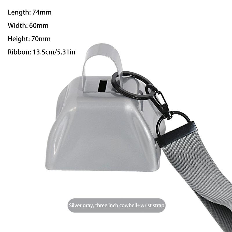 Loud Iron Cowbell with Wrist Rope for Effective Noise in Outdoor Races and Events