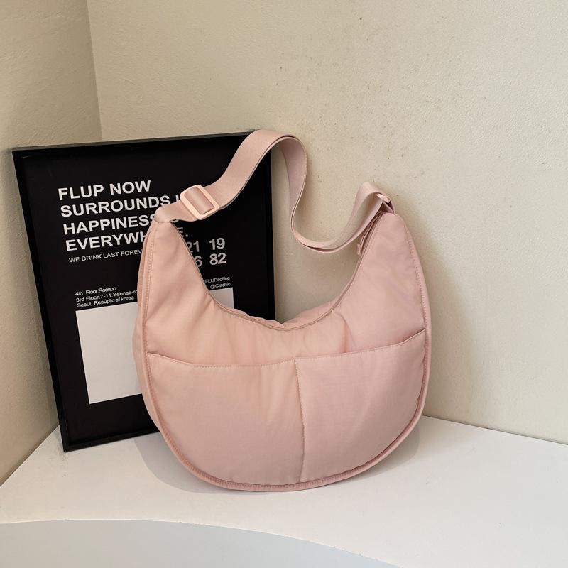 Bag Women's New Large-capacity Dumpling Bag College Student Class Shoulder Bag Simple Versatile Commuter Light Messenger Bag