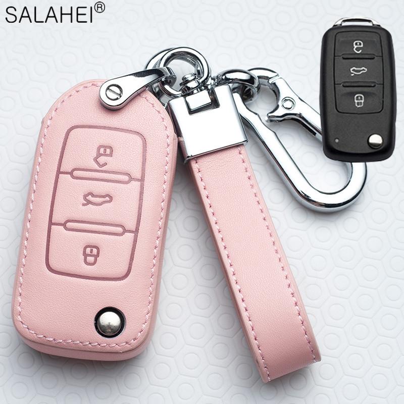 YCGG5 Car Key Case For VW Volkswagen Polo Golf 4 5 6 7 T5 Passat B6 B5 B8 Magotan For Skoda Octavia A5 A7 Kodiaq Seat Leon Ibiza Ateca
