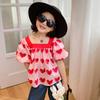 Kids Girls Top Bottoming Shirt Short Sleeves Basic Top