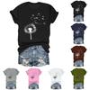 Women's Fashion Printed Round Neck Short Sleeve T-Shirt Pullover Top