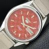 АВТОМАТИЧЕСКИЕ ВИНТАЖНЫЕ ВОССТАНОВЛЕННЫЕ ЧАСЫ SEIKO 5 JAPAN МУЖСКИЕ С КРАСНЫМ ЦИФЕРБЛАТОМ a440409-4 Sk-a440409