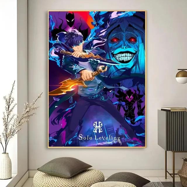 Аниме Холст Настенное Искусство Solo Leveling HD Каваи Кошка Машины Постер для Декора Игровой Комнаты Подарки и Настенные Росписи