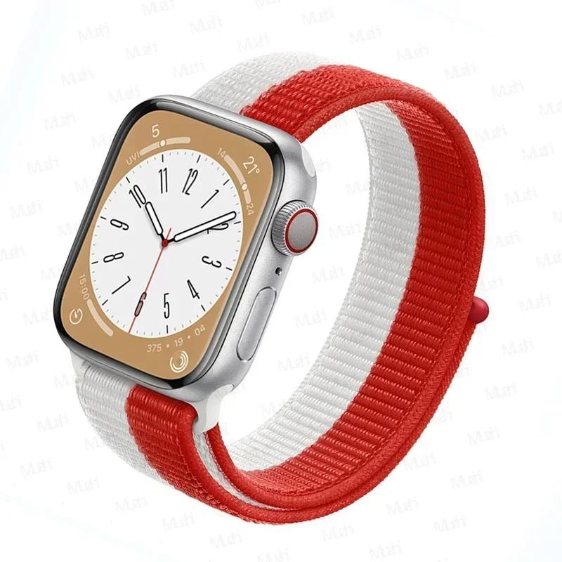Нейлоновый ремешок-петля для ремешков Apple Watch 46 мм 44 мм 40 мм 45 мм 41 мм 42 мм Спортивный браслет iwatch Ultra 2 49 мм Серии 10 9 8 se 7 6 5 4 Ремешок
