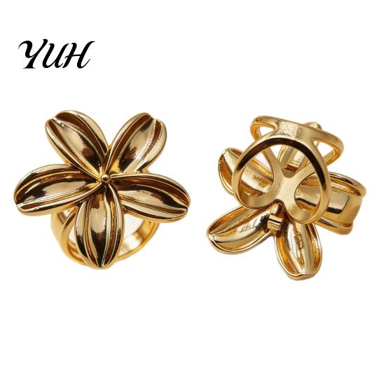 Simple Scarf Clasp Rings for Women, Metal Flower Ring Buckle And Slides, Shirt Delicate Neckline Shape Tool Tightener Ties Clip Silk Scarf,