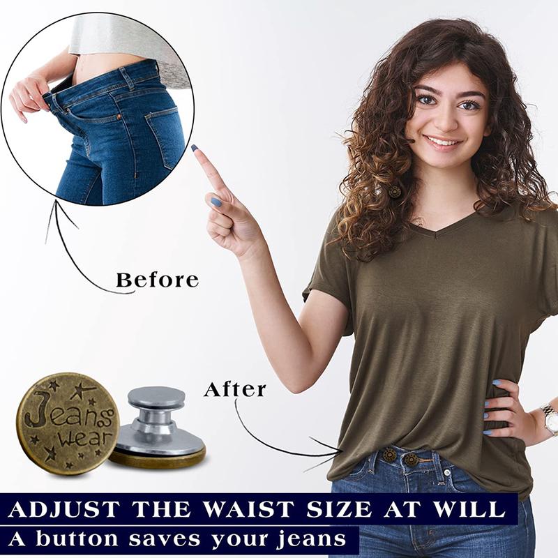 17Mm Jeans Snap Fastener Sewing-Free Button With Screw Pants Change Waist Size
