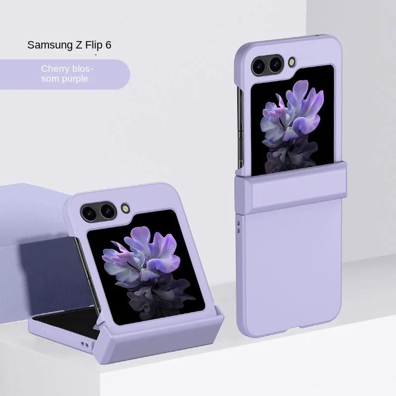 Чехол-ракушка с покрытием под кожу для Samsung Galaxy Z Flip 7 6 5 4 3 Flip6 Flip5 Flip4 Flip7 Защита шарнира Ударопрочный чехол