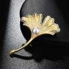 Vintage Ginkgo Leaf Brooches For Women Weddings Banquet Flower Brooch Pin Clothing Accessories Gifts