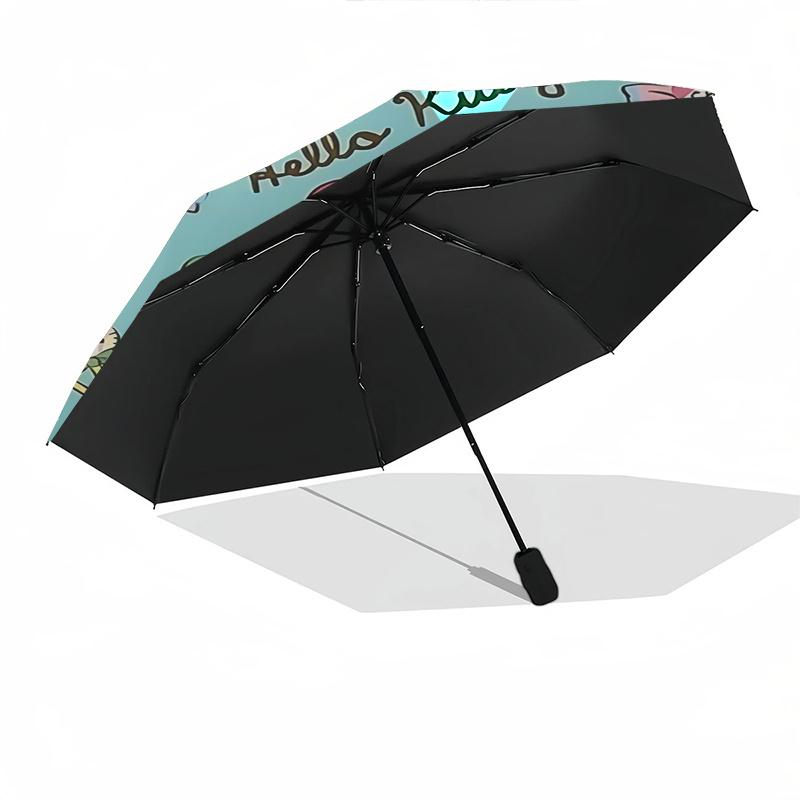 1pc Hello Kitty Automatic Opening/Closing Umbrella with Portable Tri-Fold Design, 8-Bone Iron Frame Outdoor Umbrella, Perfect Gift for Fans, Travelers