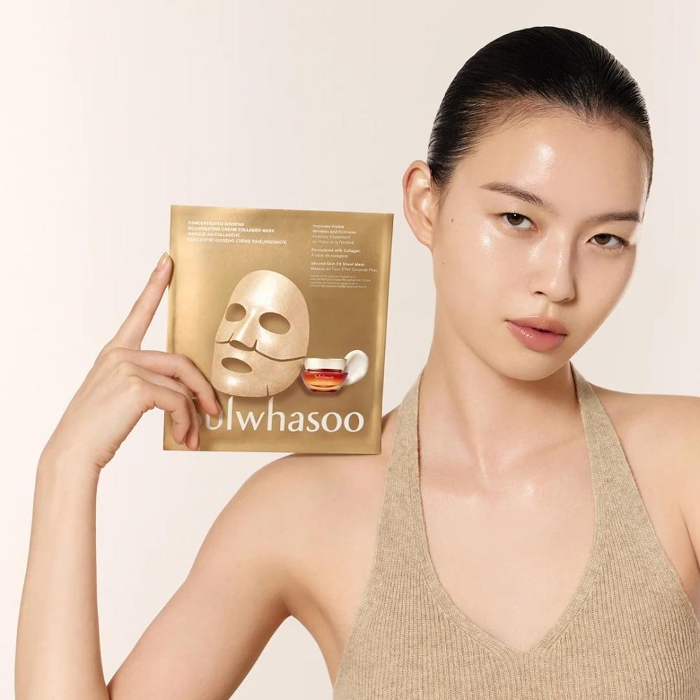 Sulwhasoo Концентрированный омолаживающий крем с женьшенем Маска с коллагеном 5 листов | 1 КОРОБКА (100 г / Вес нетто. 3,50 унции.)