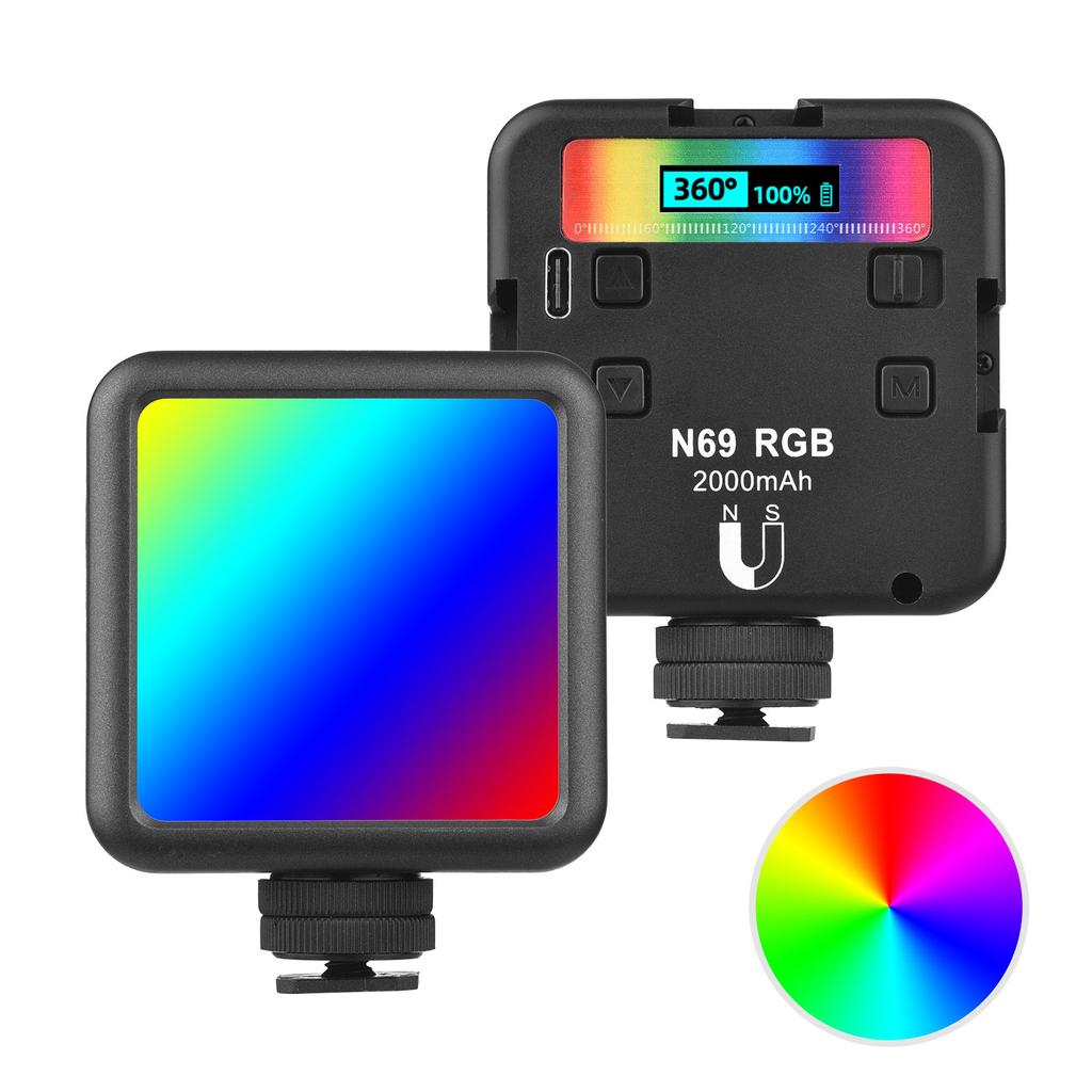 Andoer N69 RGB светодиодный светильник для видеосъемки, портативный заполняющий светильник для фотосъемки, 60 шт., очень яркая лампа, бусины CRI