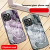 Винтажная бабочка для iPhone 16 Pro Max 15 Pro 14 13 12 Mini 11 XS Max XR 7 8 Plus SE 2022 Эллиптический стеклянный чехол для телефона