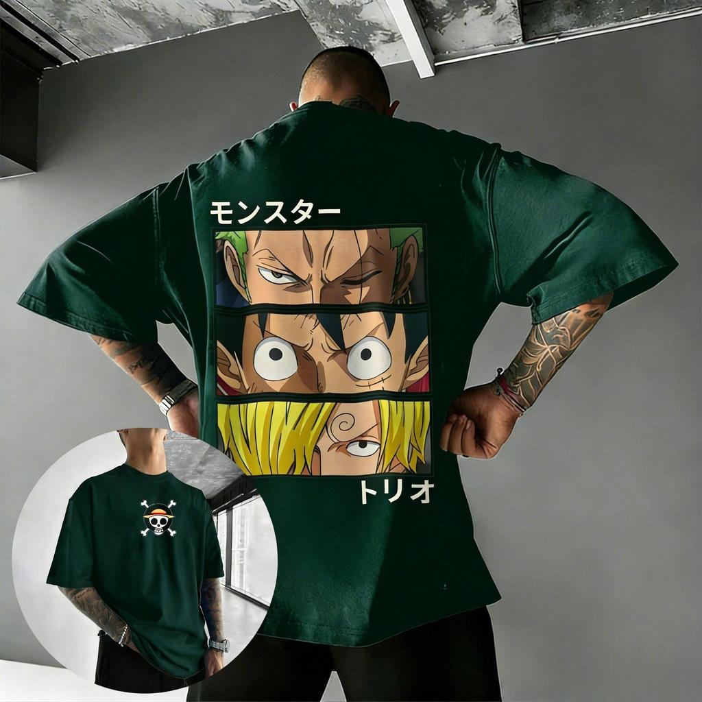 Футболка мужская и женская хлопковая с коротким рукавом, летняя коллекция 2026 года, с графическим принтом Зоро и Санджи, в стиле стритстайл, повседневная, Y2K.