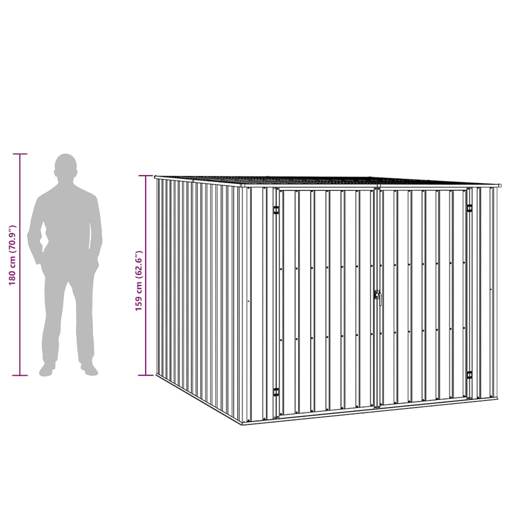 Garden Shed Green 195 x 198 x 159 cm Galvanized Steel