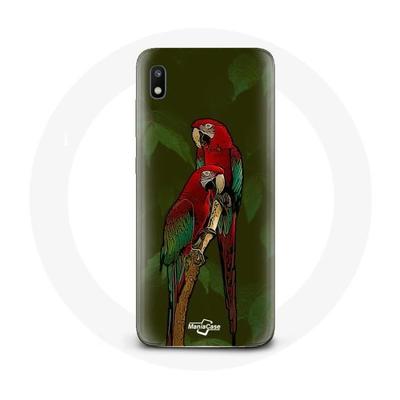 Coque - MANIACASE - Samsung Galaxy A10 - Souple - Pionus Perroquet - Rouge